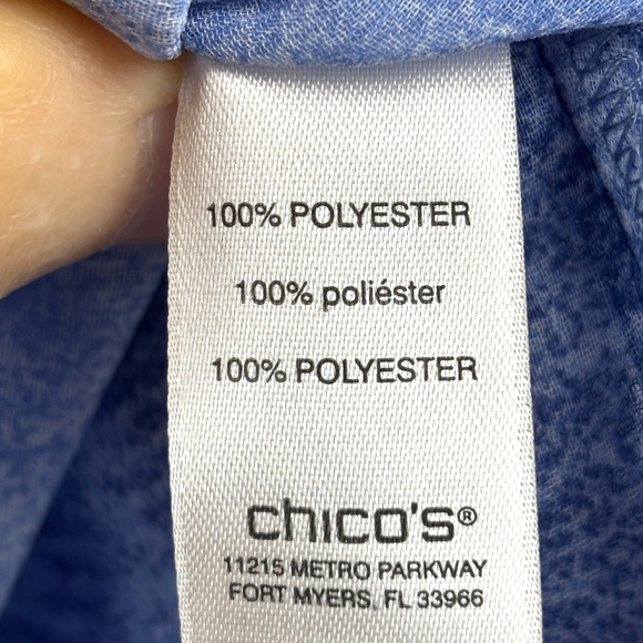 Chico's Women Long Sleeve Sheer Button Up Shirt M (8 - 10) Fairy Spring Ethereal - Picture 5 of 10